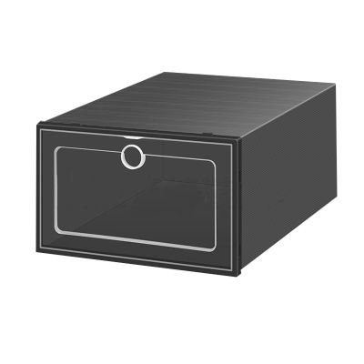 Clear Foldable Shoe Storage Boxes. Stackable Heavy Duty Plastic Boot Storage Boxes Transparent Shoe Box Boot & Shoe Box OrganizersEight Colors (Color : Black, Size : 13x9x5.5in)