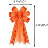 2 Pack Fall Bows for Wreaths Decorations for Home, Halloween Tree Topper Bow, Thanksgiving Bow with Orange Buffalo Plaid Burlap Front Door Outdoor view 2