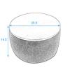 HABITRIO Round Storage Ottoman, Upholstered Footrest Stool with Wooden Top, Elegant Ottoman for Living Room and Bedroom, Dark Grey view 2