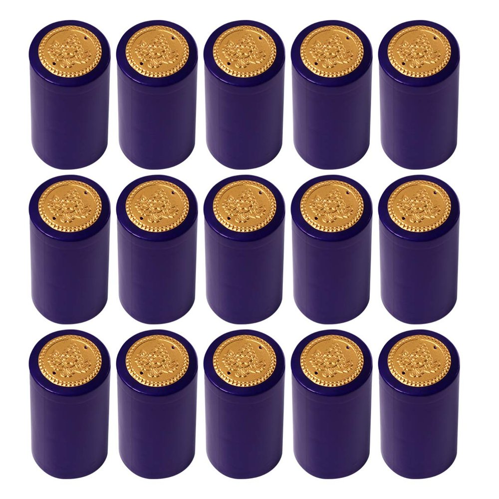 100pcs yeast for baking bread shrink wrap wine bottle heat shrink capsules wine bottle wrap sleeves for professional and home cork holder use stoppers for s (blue