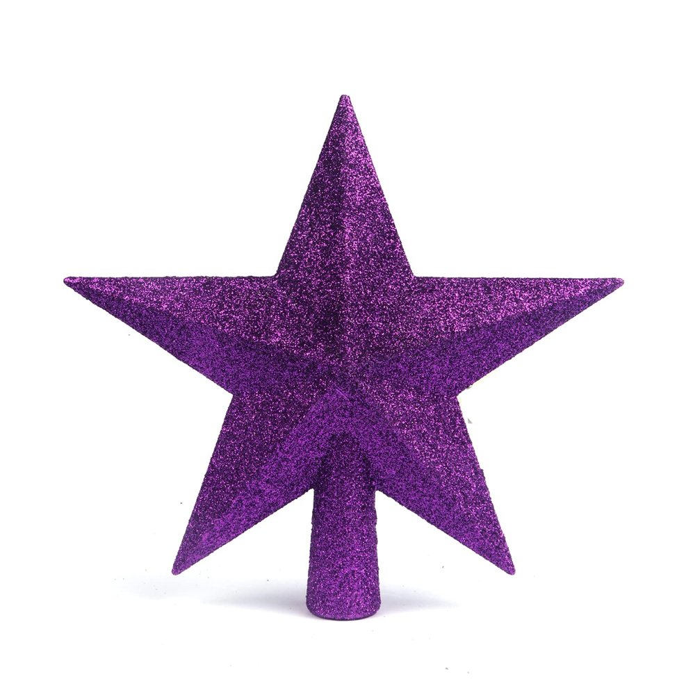 YYCRAFT Glitter Star Tree Topper Christmas Decoration-8 Inch,Purple