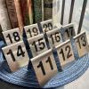 10 Pcs Metal Place Cards Stackable Tent Style Table NumbersPlace Card Holders for Celebration Wedding Party Restaurants Cafes Bars Gatherings meeting Room Board Game Serial (Medium 11-20, Black) view 3