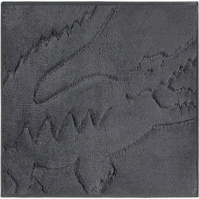 Lacoste Heritage Bath Rug  Ultra Soft Quick-Dry Microfiber and Tufted, Super Absorbent with Non-Slip Backing, Signature Crocodile Embossed Design and Stylish Bathroom Mat 20"x32"  Meteorite