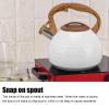 3 Liter Whistling Tea Kettle, Stainless Steel Tea Pot for Stove Top, Modern Teapot with Ergonomic Handle, for Induction Stove Electric Ceramic Stove(Pure White) view 2