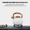 3 Liter Whistling Tea Kettle, Stainless Steel Tea Pot for Stove Top, Modern Teapot with Ergonomic Handle, for Induction Stove Electric Ceramic Stove(Pure White) view 3