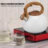3 Liter Whistling Tea Kettle, Stainless Steel Tea Pot for Stove Top, Modern Teapot with Ergonomic Handle, for Induction Stove Electric Ceramic Stove(Pure White) view 4