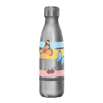 Fifth Sun Butterflying 17 oz Stainless Steel Water Bottle, 17 Ounce, Multicolored