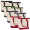 Canvas Tote Bag with Handles for Woman, Reusable Cloth Bag for Groceries and Shopping In Bulk - Blank Cotton Tote Bag, Suitable for DIY Projects HEAVY DUTY, 16"X14.5" With 4 Gusset, Assorted 8 Pack view 1