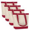 Canvas Tote Bag with Handles for Woman, Reusable Cloth Bag for Groceries and Shopping In Bulk - Blank Cotton Tote Bag, Suitable for DIY Projects HEAVY DUTY, 16"X14.5" With 4 Gusset, Red 4 Pack view 1