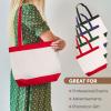 Canvas Tote Bag with Handles for Woman, Reusable Cloth Bag for Groceries and Shopping In Bulk - Blank Cotton Tote Bag, Suitable for DIY Projects HEAVY DUTY, 16"X14.5" With 4 Gusset, Red 4 Pack view 2