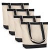 Canvas Tote Bag with Handles for Woman, Reusable Cloth Bag for Groceries and Shopping In Bulk - Blank Cotton Tote Bag, Suitable for DIY Projects HEAVY DUTY, 16"X14.5" With 4 Gusset, Black 4 Pack view 1