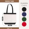 Canvas Tote Bag with Handles for Woman, Reusable Cloth Bag for Groceries and Shopping In Bulk - Blank Cotton Tote Bag, Suitable for DIY Projects HEAVY DUTY, 16"X14.5" With 4 Gusset, Black 4 Pack view 3