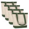 Canvas Tote Bag with Handles for Woman, Reusable Cloth Bag for Groceries and Shopping In Bulk - Blank Cotton Tote Bag, Suitable for DIY Projects HEAVY DUTY, 16"X14.5" With 4 Gusset, Green 4 Pack view 1