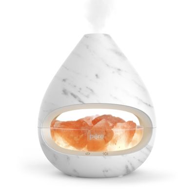 Pure Enrichment PureGlow Crystal - 2-in-1 Himalayan Salt Lamp & Ultrasonic Essential Oil Diffuser, Original Salt Therapy Lamp, 100% Pure Himalayan Salt, Ambient Glow, 160 mL 16-Hour Tank (Marble)