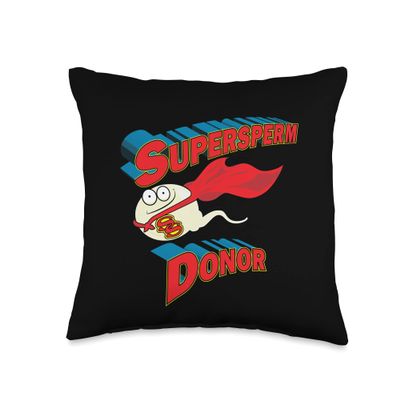 Supersperm Donor Sperm Funny Fathers Day Throw Pillow