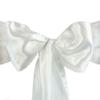 10 Pcs White Satin Chair Sashes Ties Bows Wedding Ceremony Reception Decorations view 1