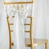 10 Pcs White Satin Chair Sashes Ties Bows Wedding Ceremony Reception Decorations view 2
