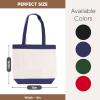 Canvas Tote Bag with Handles for Woman, Reusable Cloth Bag for Groceries and Shopping In Bulk - Blank Cotton Tote Bag, Suitable for DIY Projects HEAVY DUTY, 16"X14.5" With 4 Gusset, Assorted 4 Pack view 3