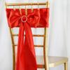 10 Pcs Red Satin Chair Sashes Ties Bows Wedding Ceremony Reception Decorations view 2