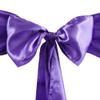10 Pcs Purple Satin Chair Sashes Ties Bows Wedding Ceremony Reception Decorations view 1