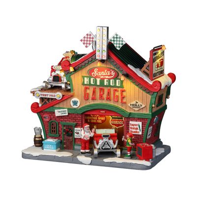Lemax Santa's Hot Rod Garage, with 4.5V Adaptor #25863