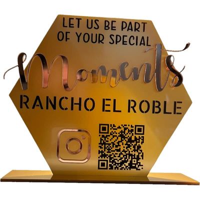 Acrylic Custom QR code sign with engraved logo for craft fairs, vendor events and checkouts - choose your own saying (1 QR Code)