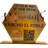Acrylic Custom QR code sign with engraved logo for craft fairs, vendor events and checkouts - choose your own saying (1 QR Code) view 1