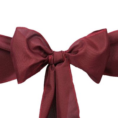 10 Pcs Burgundy Polyester Chair Sashes Ties Bows Wedding Party Ceremony Decorations