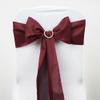 10 Pcs Burgundy Polyester Chair Sashes Ties Bows Wedding Party Ceremony Decorations view 2