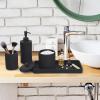 Black Bathroom Accessories Set 4 Pcs - Toothbrush Holder,Lotion Soap Dispenser,Qtip Holder Dispenser,Vanity Tray for Countertop Vanity Organizer,Bathroom Accessory Set view 3