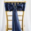 10 Pcs Navy Blue Satin Chair Sashes Ties Bows Wedding Party Reception Decorations view 2
