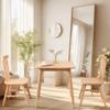 OGMILL 27.6" Small Square Dining Table for 2, Space-Saving Natural Kitchen Dinner Table Rustic Wood Mid Century Modern Table with Solid Wood Leg for Small Spaces view 2