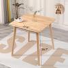 OGMILL 27.6" Small Square Dining Table for 2, Space-Saving Natural Kitchen Dinner Table Rustic Wood Mid Century Modern Table with Solid Wood Leg for Small Spaces view 3