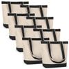 Canvas Tote Bag with Handles for Woman, Reusable Cloth Bag for Groceries and Shopping In Bulk - Blank Cotton Tote Bag, Suitable for DIY Projects HEAVY DUTY, 16"X14.5" With 4 Gusset, Black 8 Pack view 1