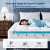 ELEMUSE 3 Inch Cooling Memory Foam Mattress Topper King, 2 Inch Pressure-Relieving Memory Foam and 1 Inch Thick Soft Viscose Made from Bamboo Pillow Top for Hot Sleepers, Removable & Washable Cover view 2