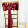 10 Pcs Burgundy Satin Chair Sashes Ties Bows Wedding Party Reception Decorations view 1