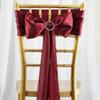 10 Pcs Burgundy Satin Chair Sashes Ties Bows Wedding Party Reception Decorations view 2