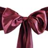 10 Pcs Burgundy Satin Chair Sashes Ties Bows Wedding Party Reception Decorations view 3