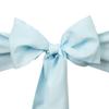 10 Pcs Light Blue Polyester Chair Sashes Ties Bows Wedding Ceremony Decorations view 1