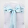 10 Pcs Light Blue Polyester Chair Sashes Ties Bows Wedding Ceremony Decorations view 2