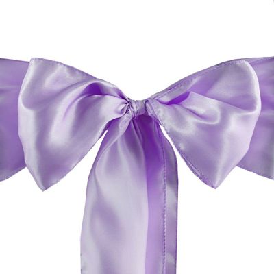 10 Pcs Lavender Satin Chair Sashes Ties Bows Wedding Party Reception Decorations