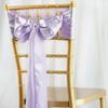 10 Pcs Lavender Satin Chair Sashes Ties Bows Wedding Party Reception Decorations view 2
