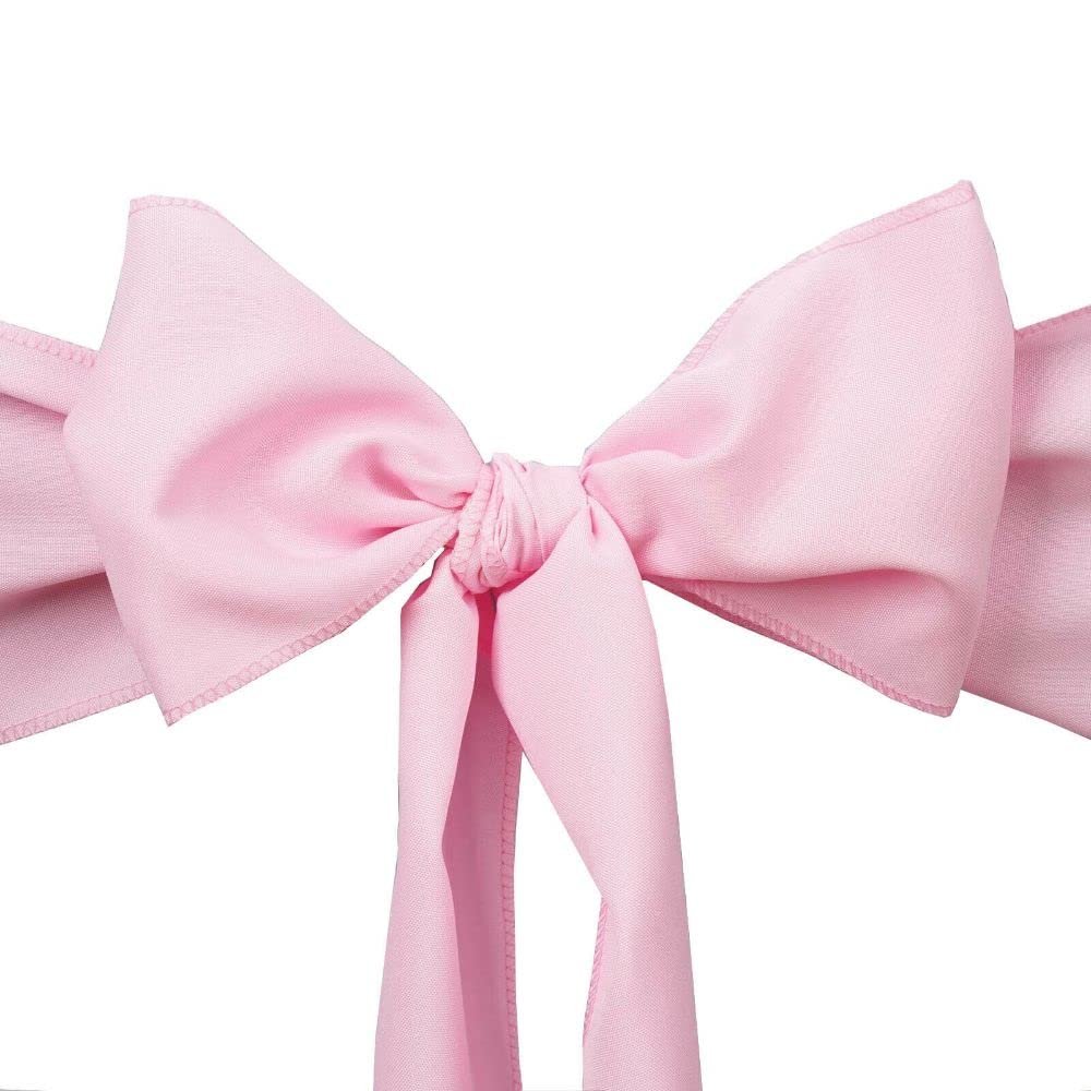 10 Pcs Pink Polyester Chair Sashes Ties Bows Wedding Party Ceremony Decorations