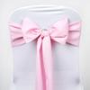 10 Pcs Pink Polyester Chair Sashes Ties Bows Wedding Party Ceremony Decorations view 2