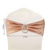 10 Pcs Blush Metallic Spandex Chair Sashes with Silver Buckles Wedding Decorations view 2
