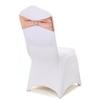 10 Pcs Blush Metallic Spandex Chair Sashes with Silver Buckles Wedding Decorations view 4