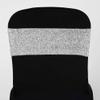 10 Pcs Silver Glittered Spandex Chair Sashes Wedding Party Reception Light Gray view 1