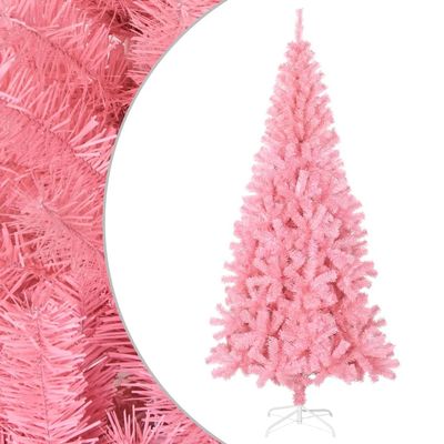 'vidaXL 8ft Pink Artificial Christmas Tree with Stand | PVC Material | Lifelike Appearance | Indoor and Outdoor Holiday Decoration