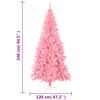 'vidaXL 8ft Pink Artificial Christmas Tree with Stand | PVC Material | Lifelike Appearance | Indoor and Outdoor Holiday Decoration view 2