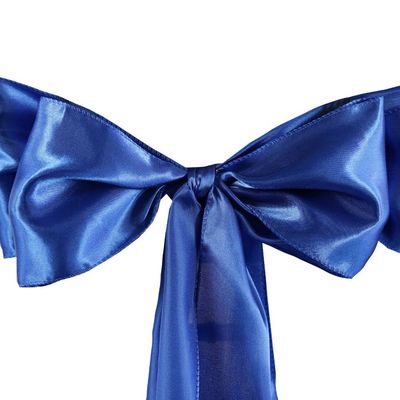 10 Pcs Royal Blue Satin Chair Sashes Ties Bows Wedding Party Reception Decorations